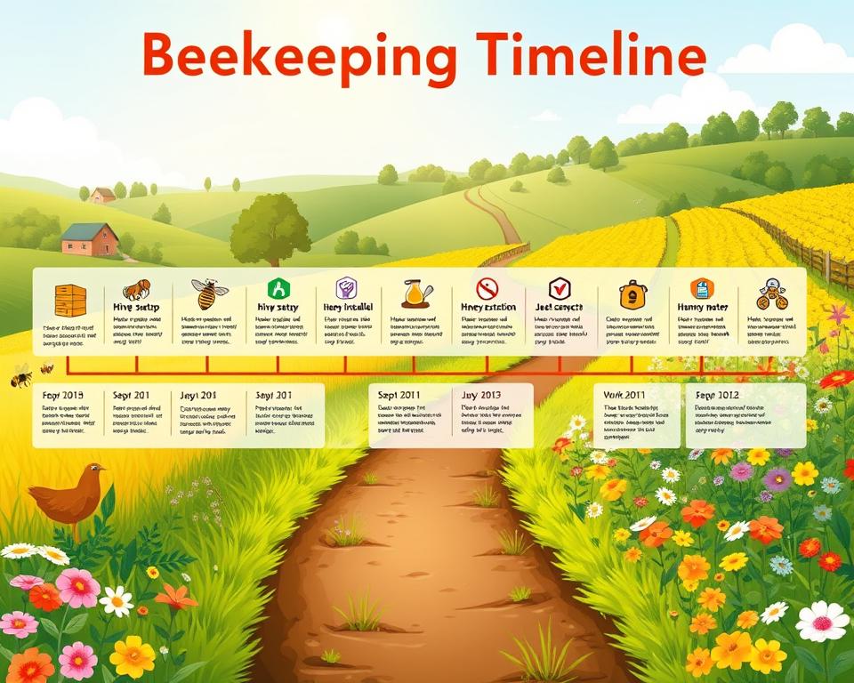First Year Beekeeping Timeline